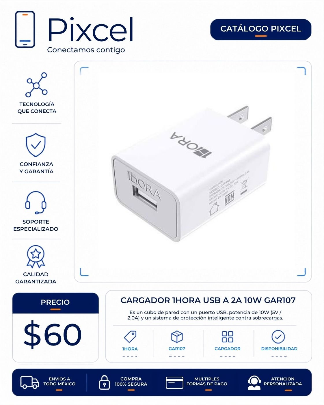 Cargador Hoco USB 2A
