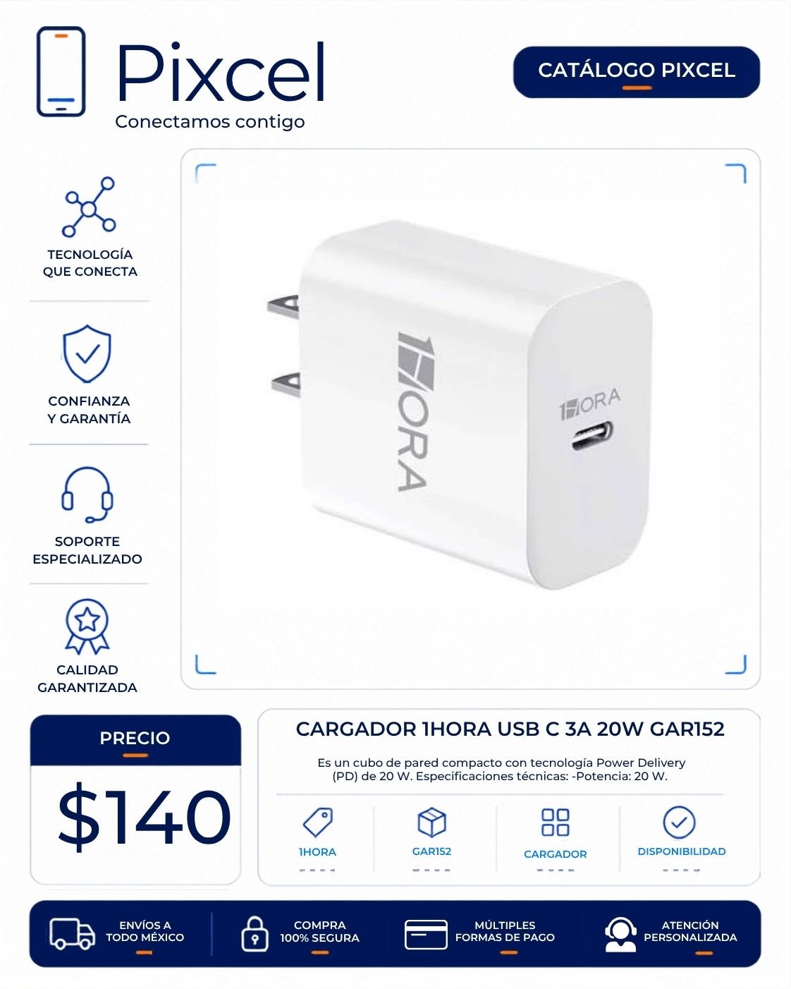 Cargador Hoco USB-C 20W