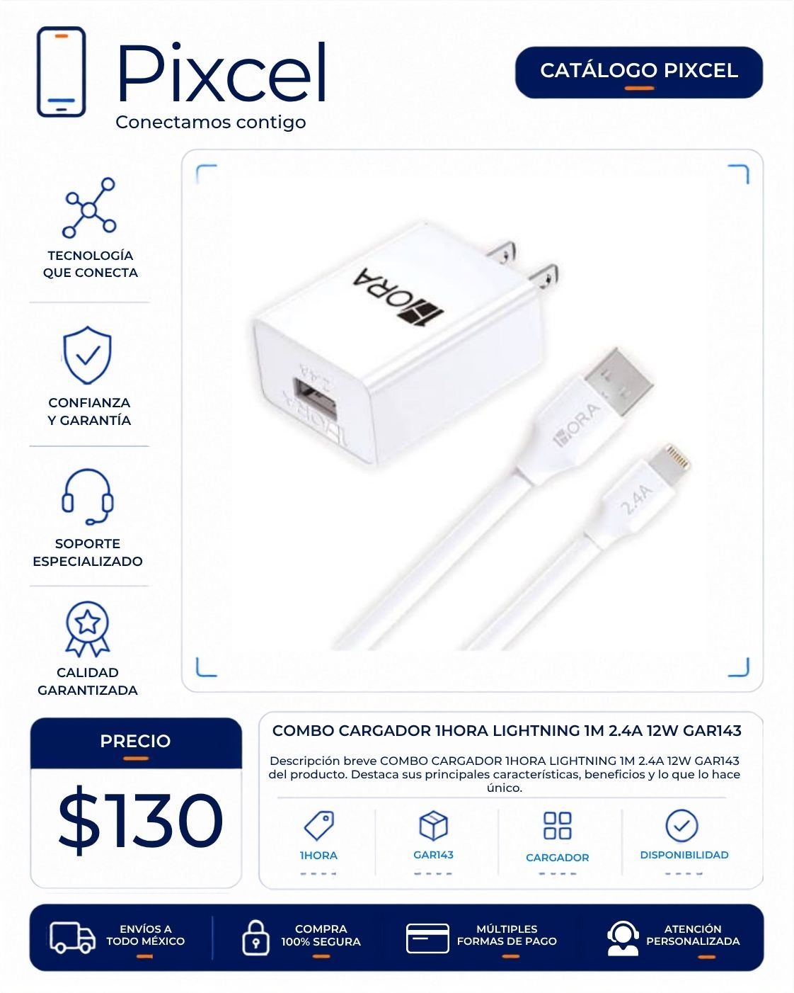 Combo cargador Hoco para iPhone