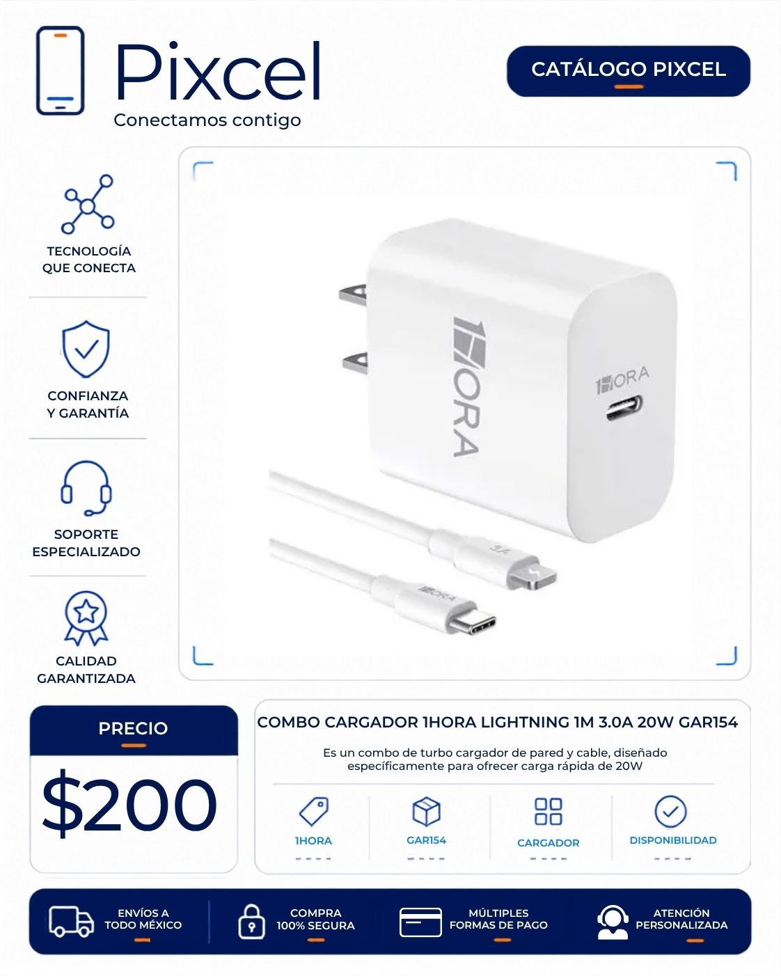 Combo cargador Hoco USB-C